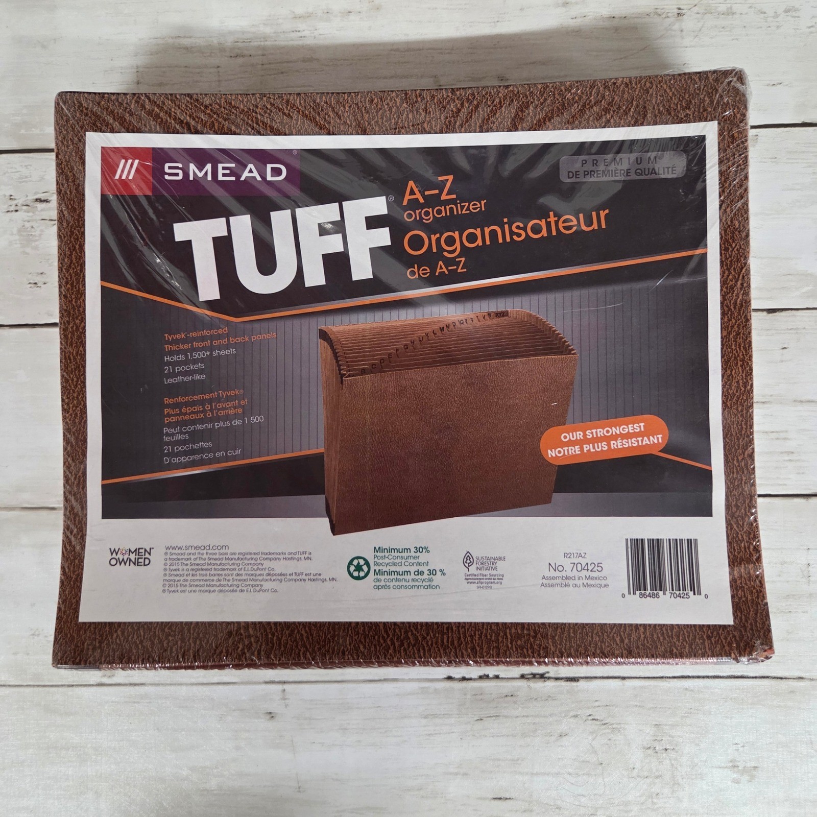 Smead Expanding File Organizer Brown TUFF 70425 A-Z 21 Pocket Heavy Duty
