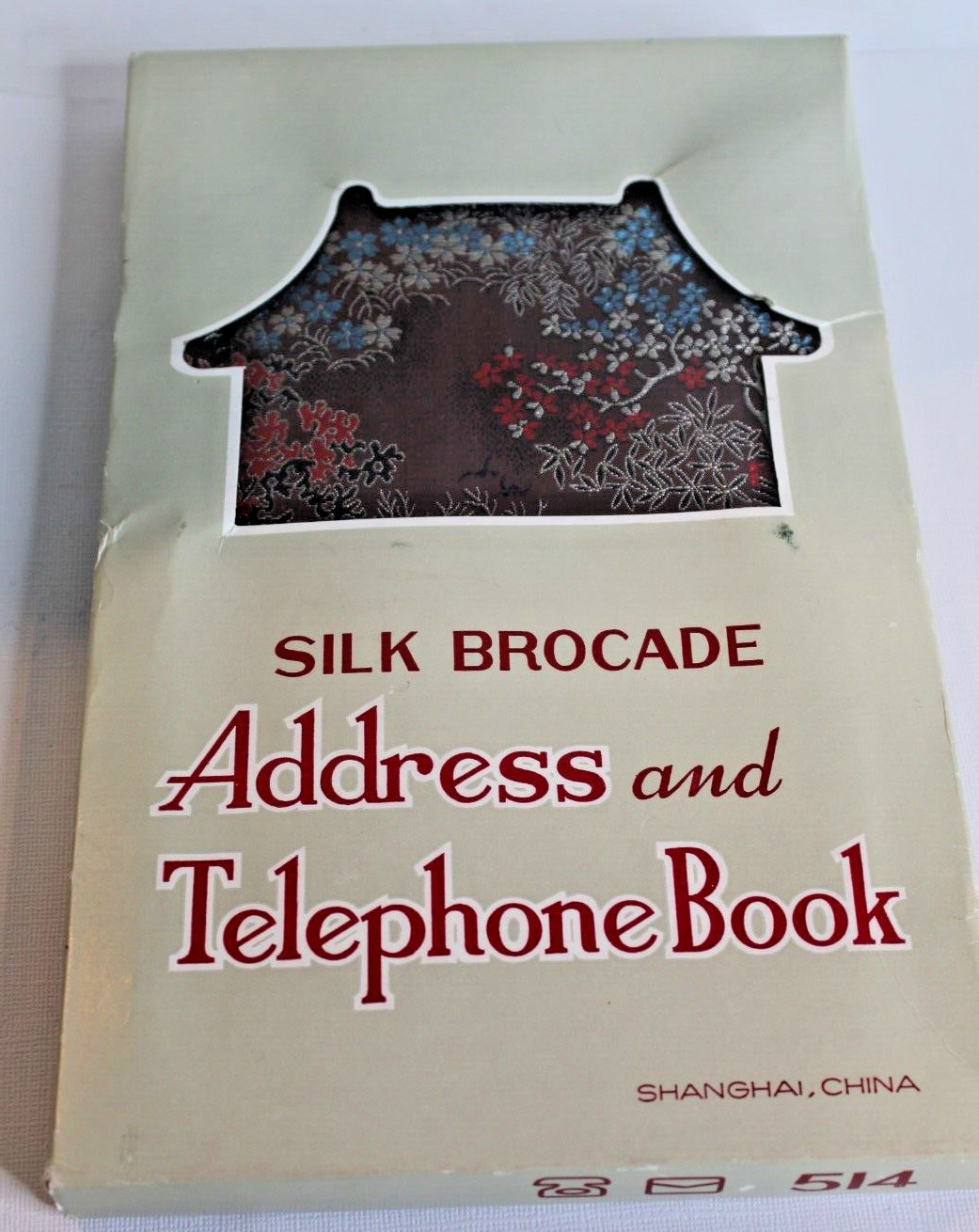Vintage Shanghai China Silk Brocade Address Telephone Book – New In Box