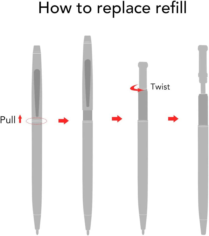 6 Pack Slim Gold Ballpoint Pens Black Ink 1 Mm – Black Ink, Nice Gift for Busine