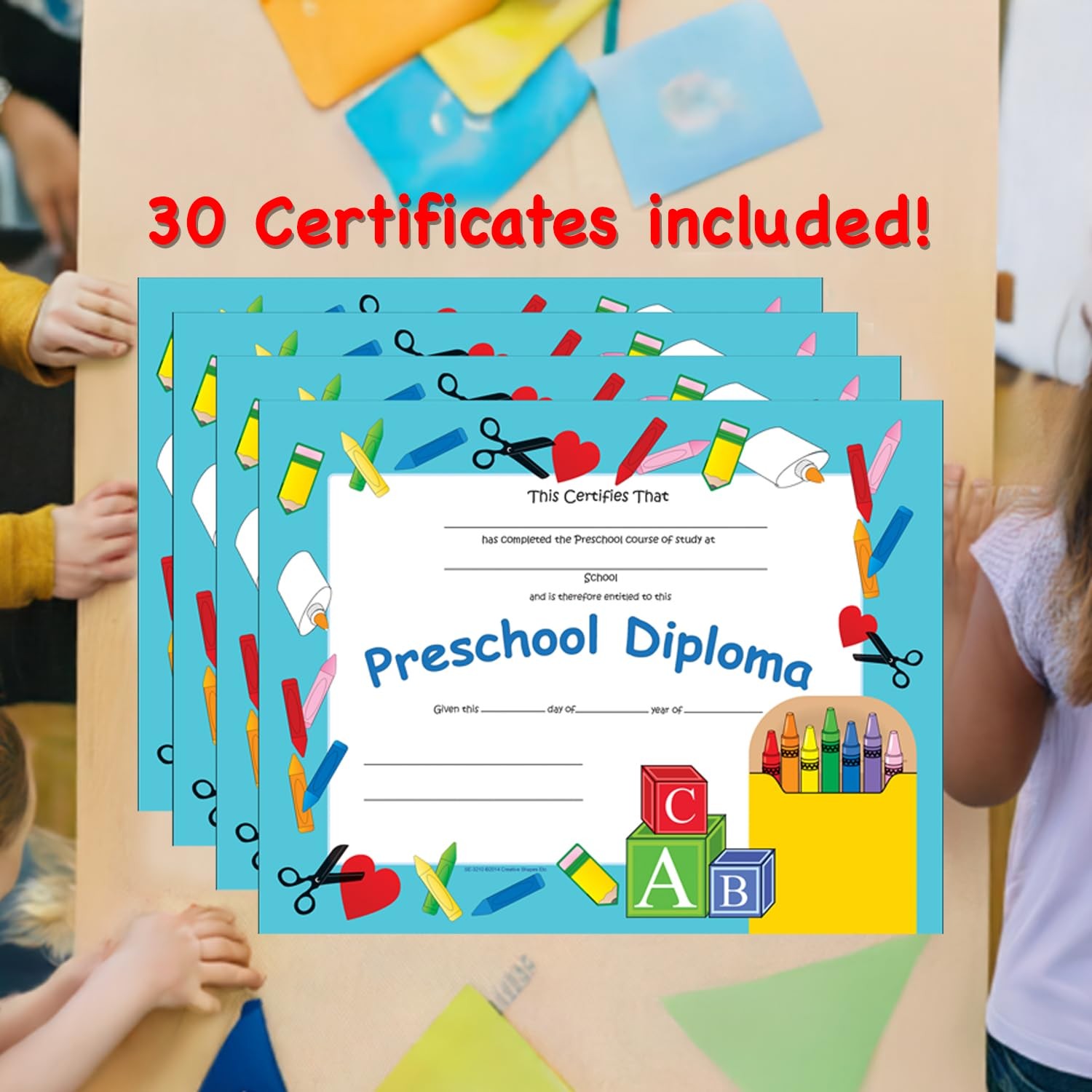 Preschool Diploma Recognition Certificates 11×8.5 Inch Colorful Award 30 PCS