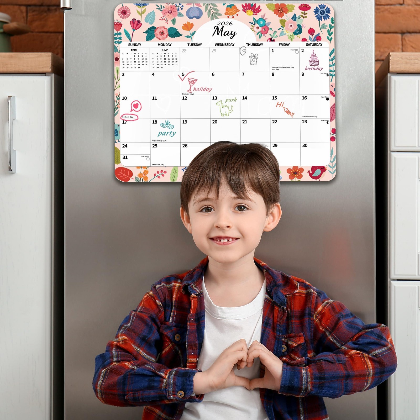 2026 Magnetic Calendar for 8 inches X 10 inches, Season and Holidays 02