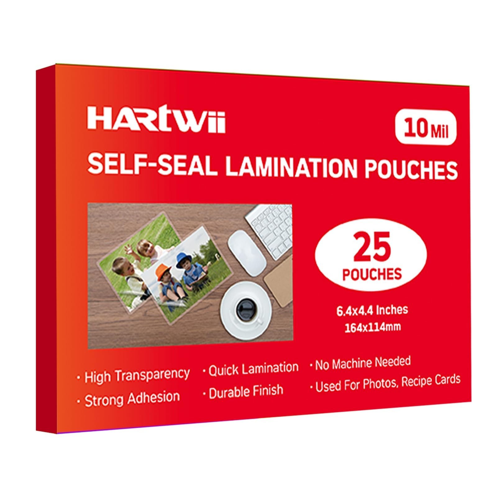 25 Pack Self-Sealing Laminating Pouches 4×6 Inch,10 Mil Thick Double-Sided Se…