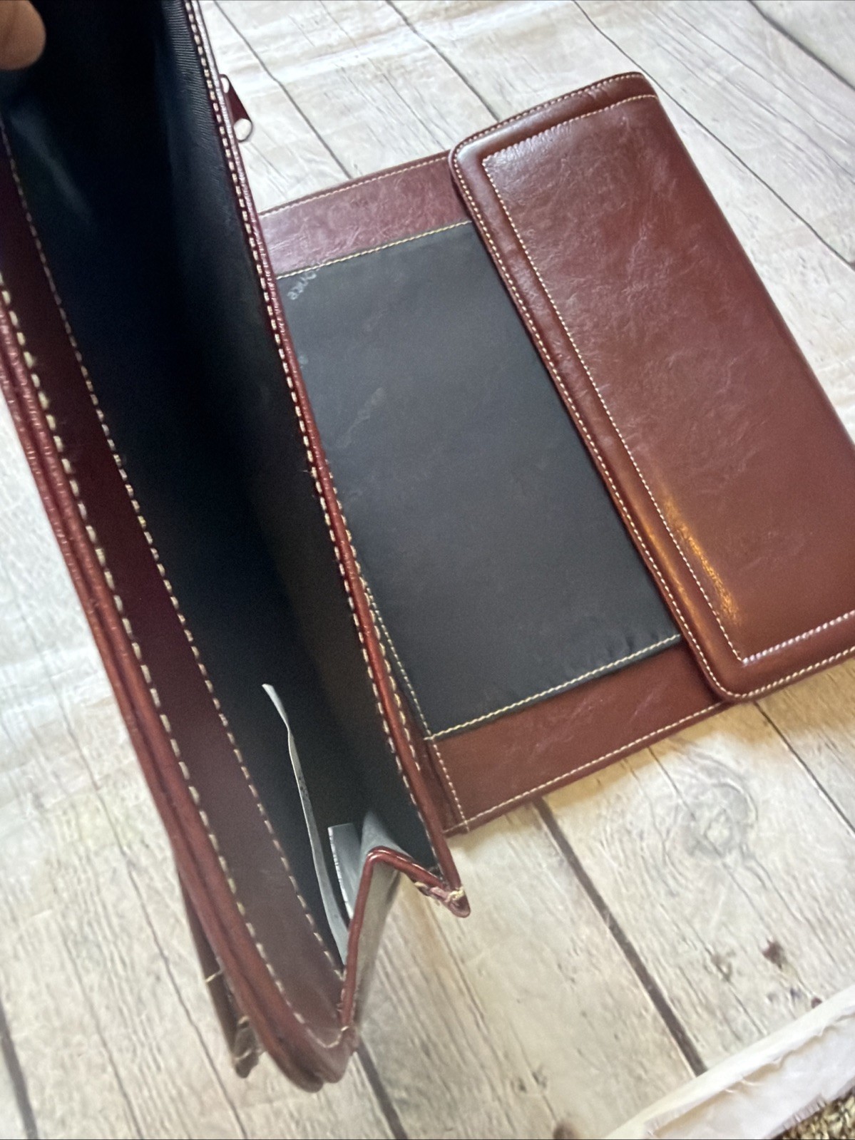 Samsonite Leather Portfolio Legal Pad Folio Burgundy Red Attache Briefbag Binder