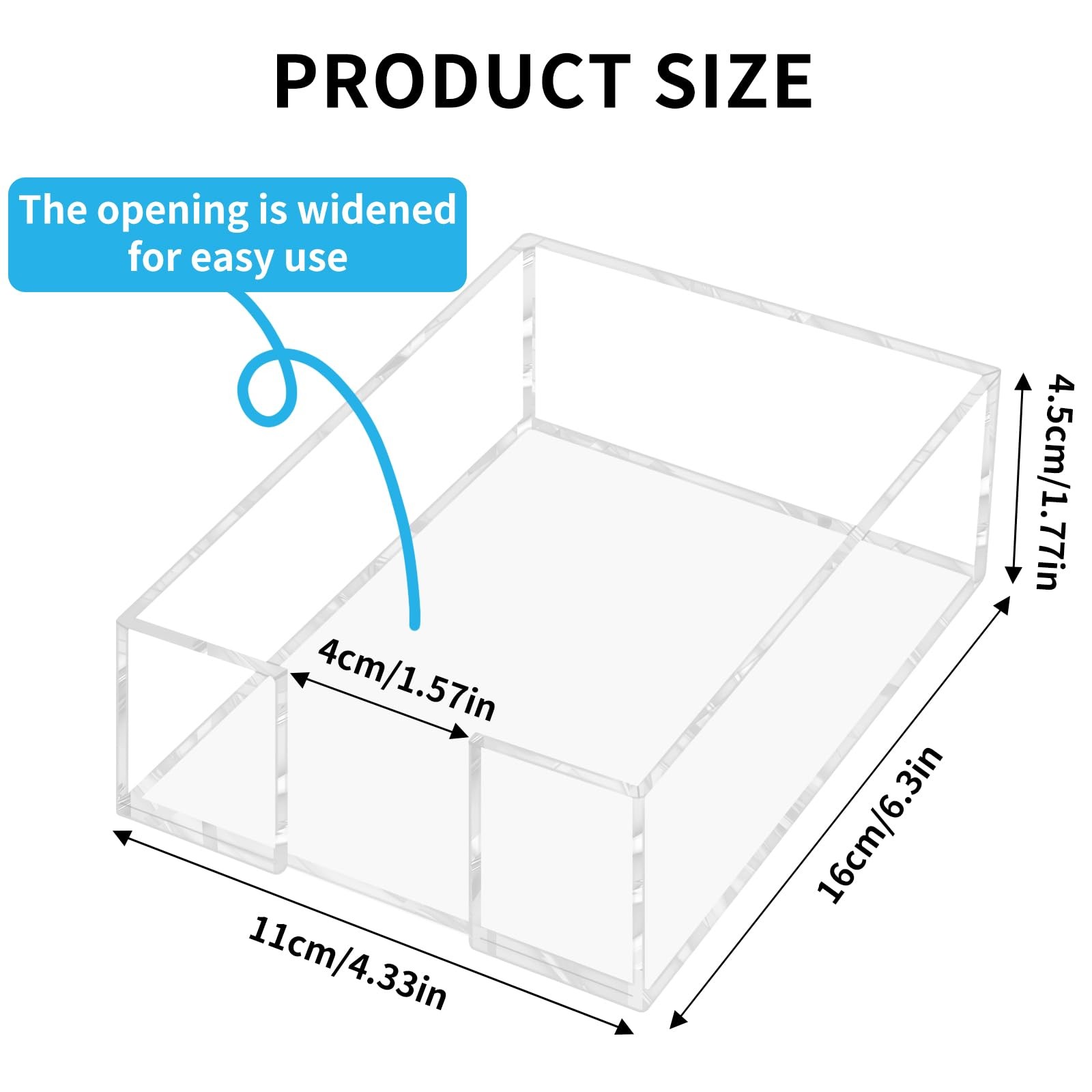 Acrylic Sticky Note Holder – 4 x 6 Inch Post 4 x 6 inch, Transparent 4 X 6 in