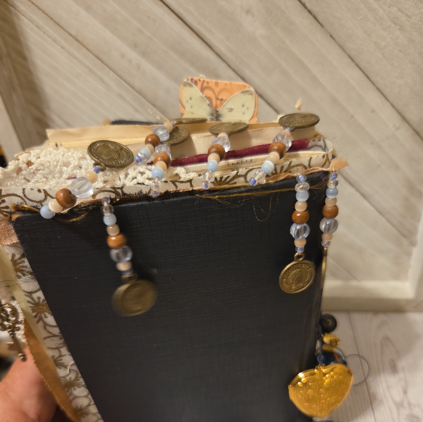Fully Embellished Handmade Boho Style Junk Journal 72 pages front to back