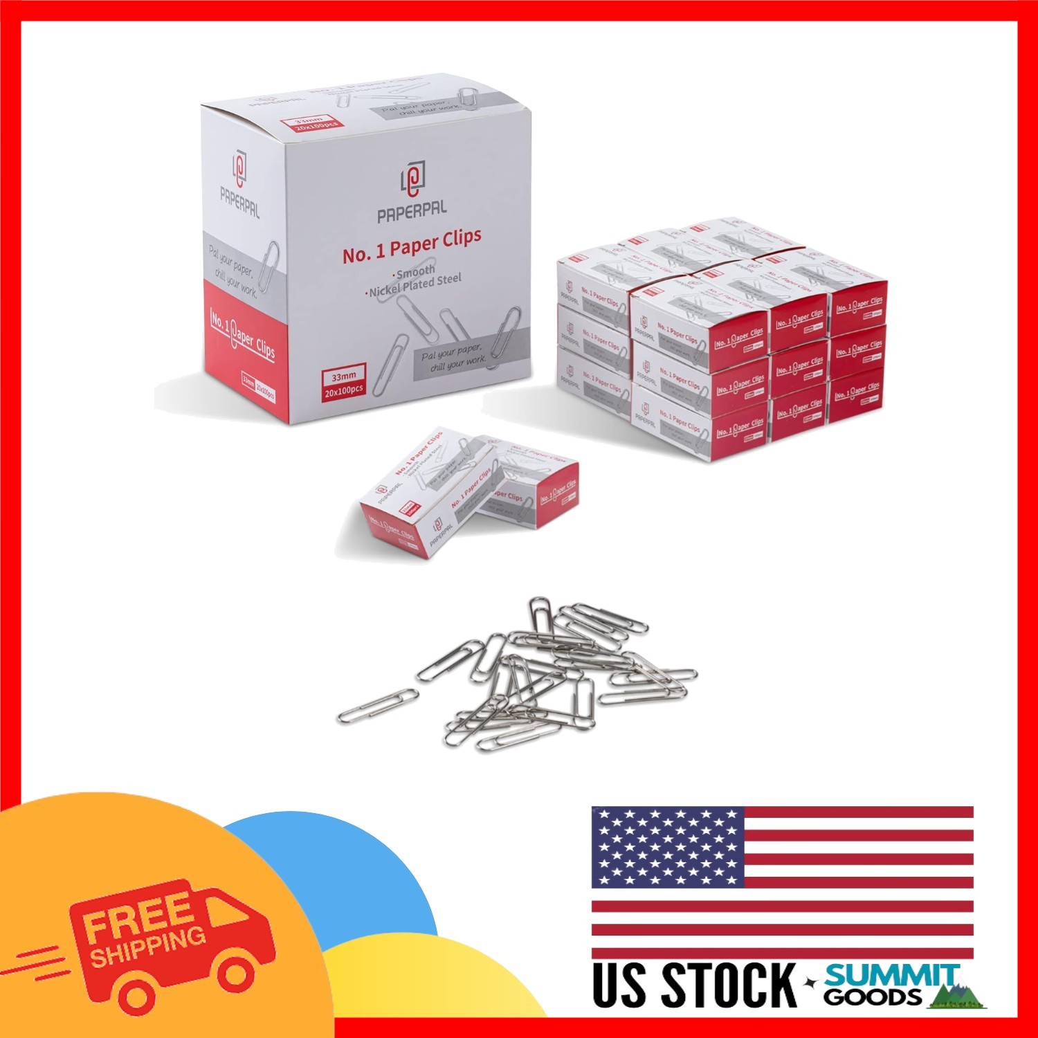 Versatile 2000 Count Smooth Paper Clips – Ideal for Organizing & DIY Projects