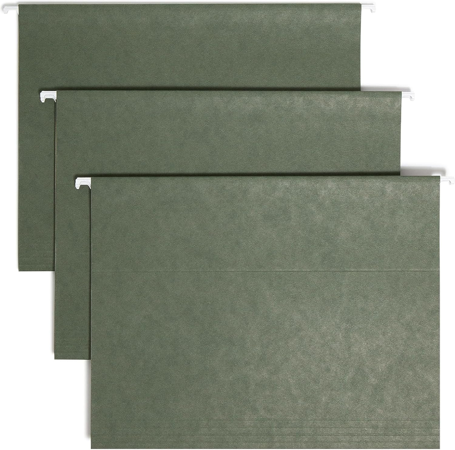 Hanging File Folder, 1/5-Cut Adjustable Tab, Letter Size, Standard Green, Hangin