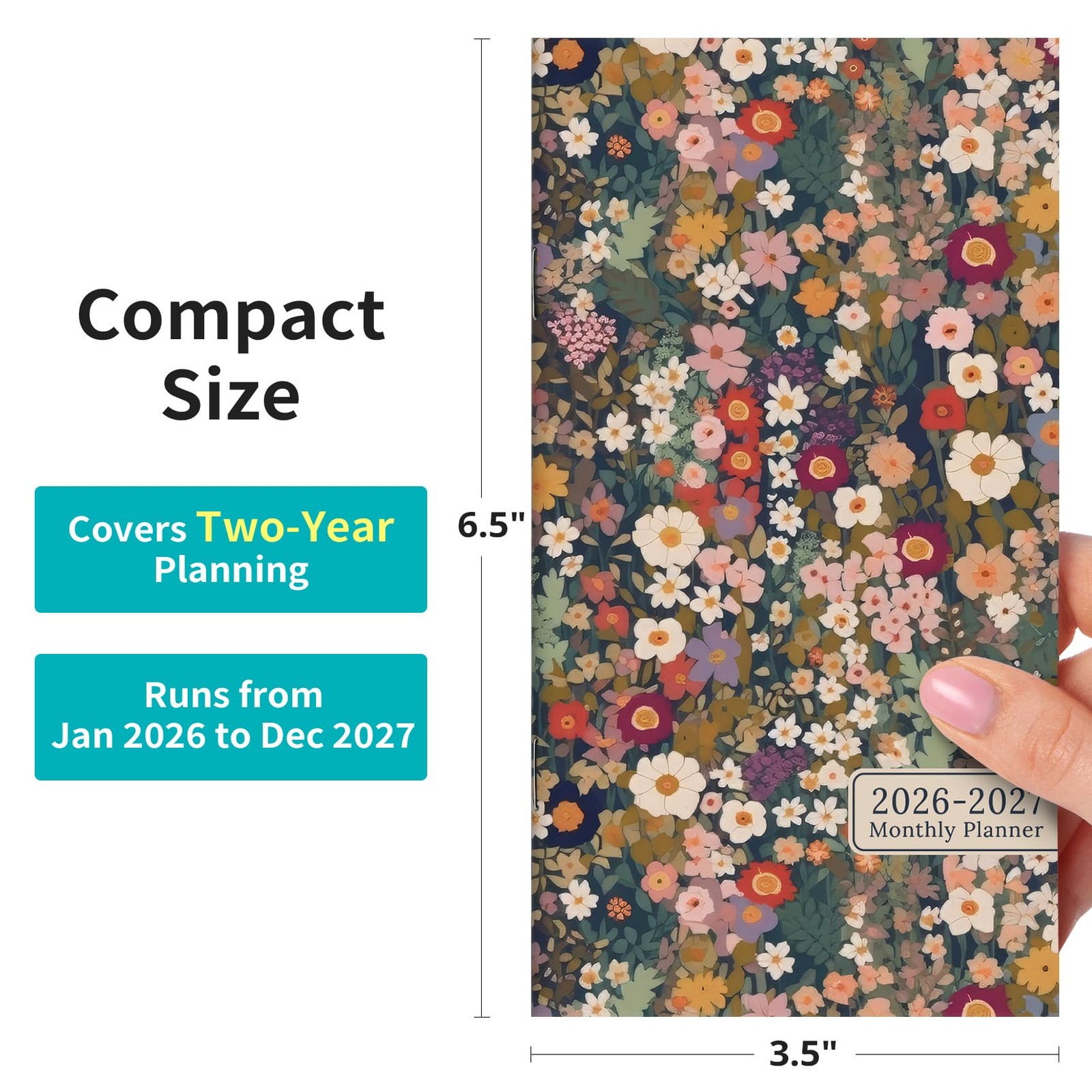 Pocket Calendar 2026-2027 for Purse, Two Year Monthly Planner Pocket Size