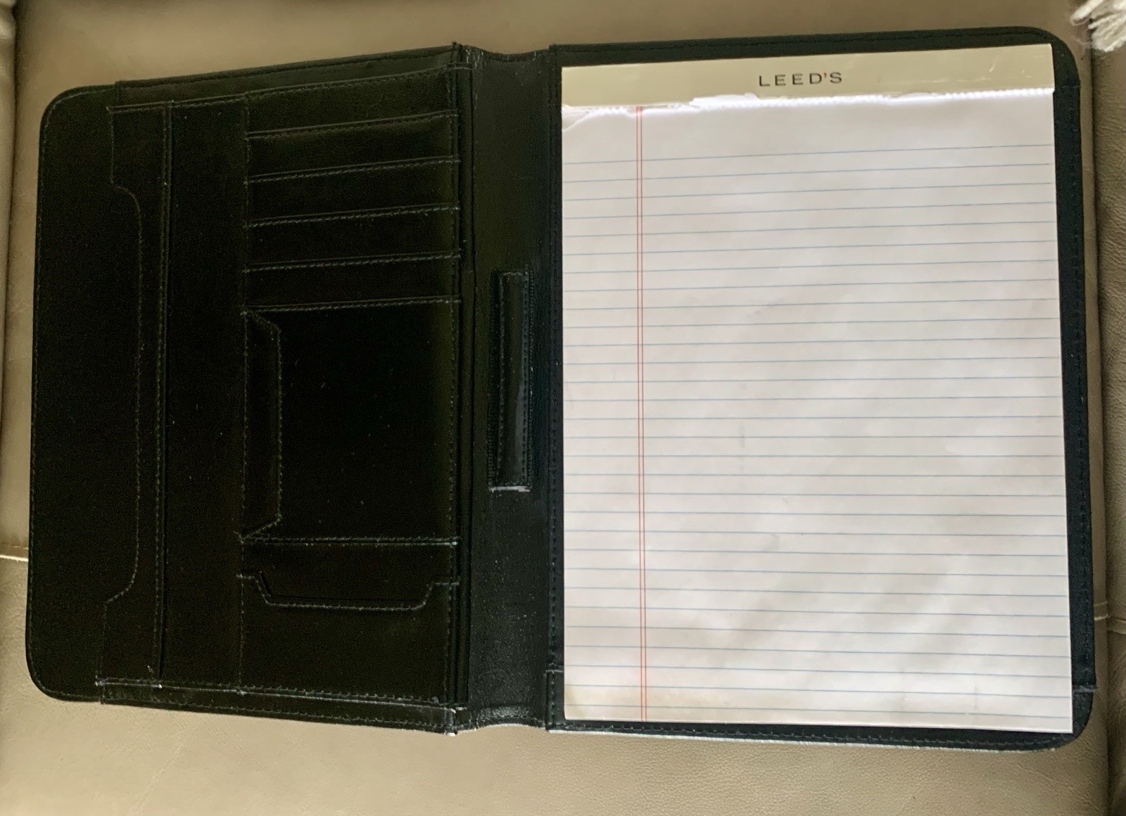 Black Leather Portfolio Folder Padfolio Business Organizer Document Plannr 10×13