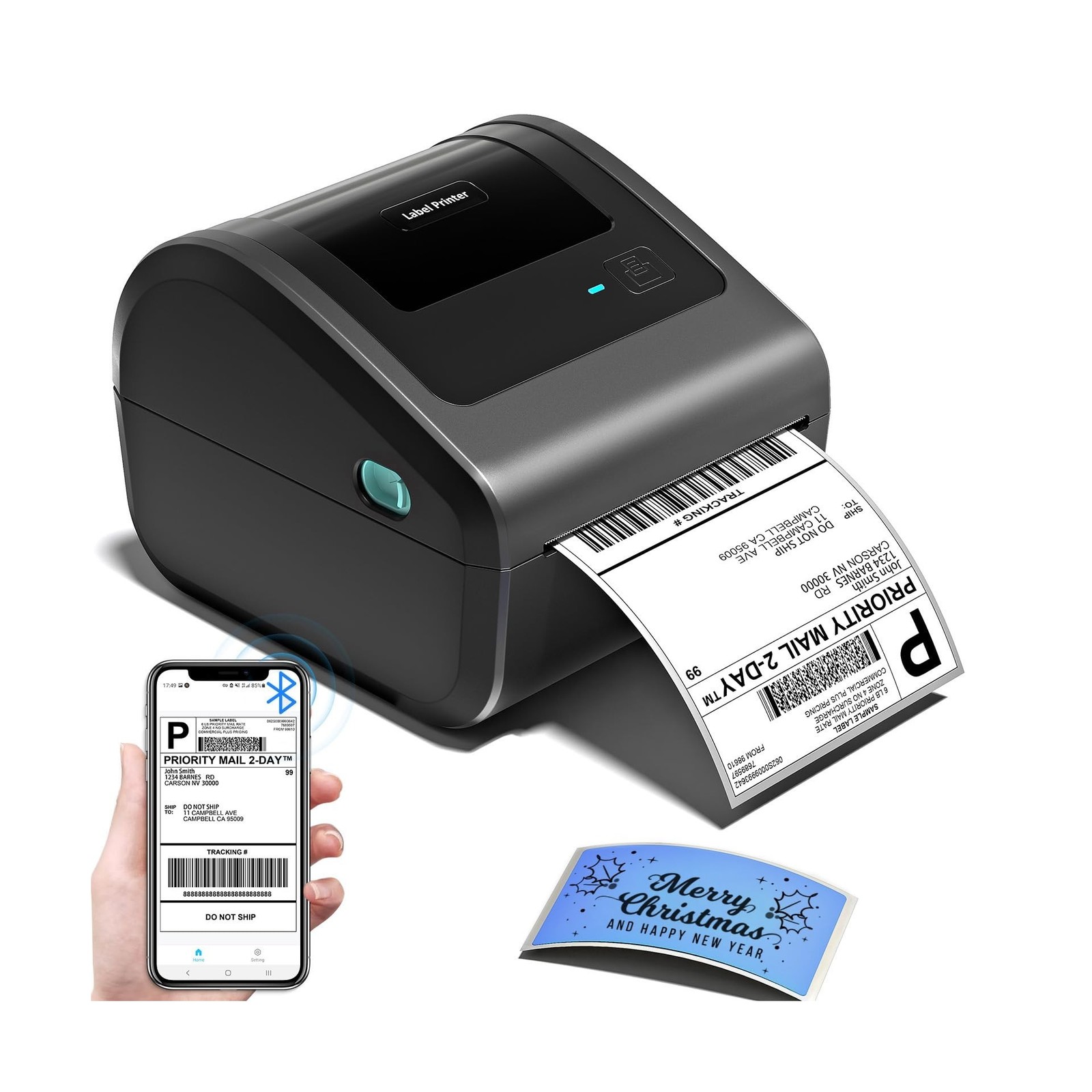 Bluetooth Shipping Label Printer 4×6, D450BT Thermal Label Printer … Fast Ship
