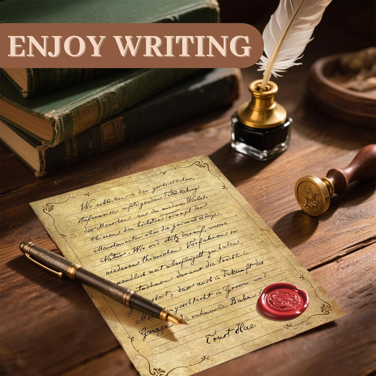 Double Sided Vintage Lined Parchment Paper 8.5 x 11 Inches Sheets for Writing