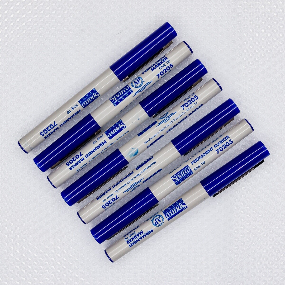 Sparco Fine Point Used Blue Permanent Markers/Pens – Lot Of 7 – #14