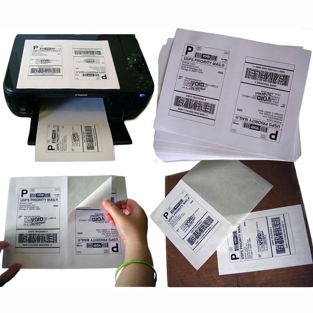 50 Shipping Address Labels Half Sheet Blank Self Adhesive for Laser ink US