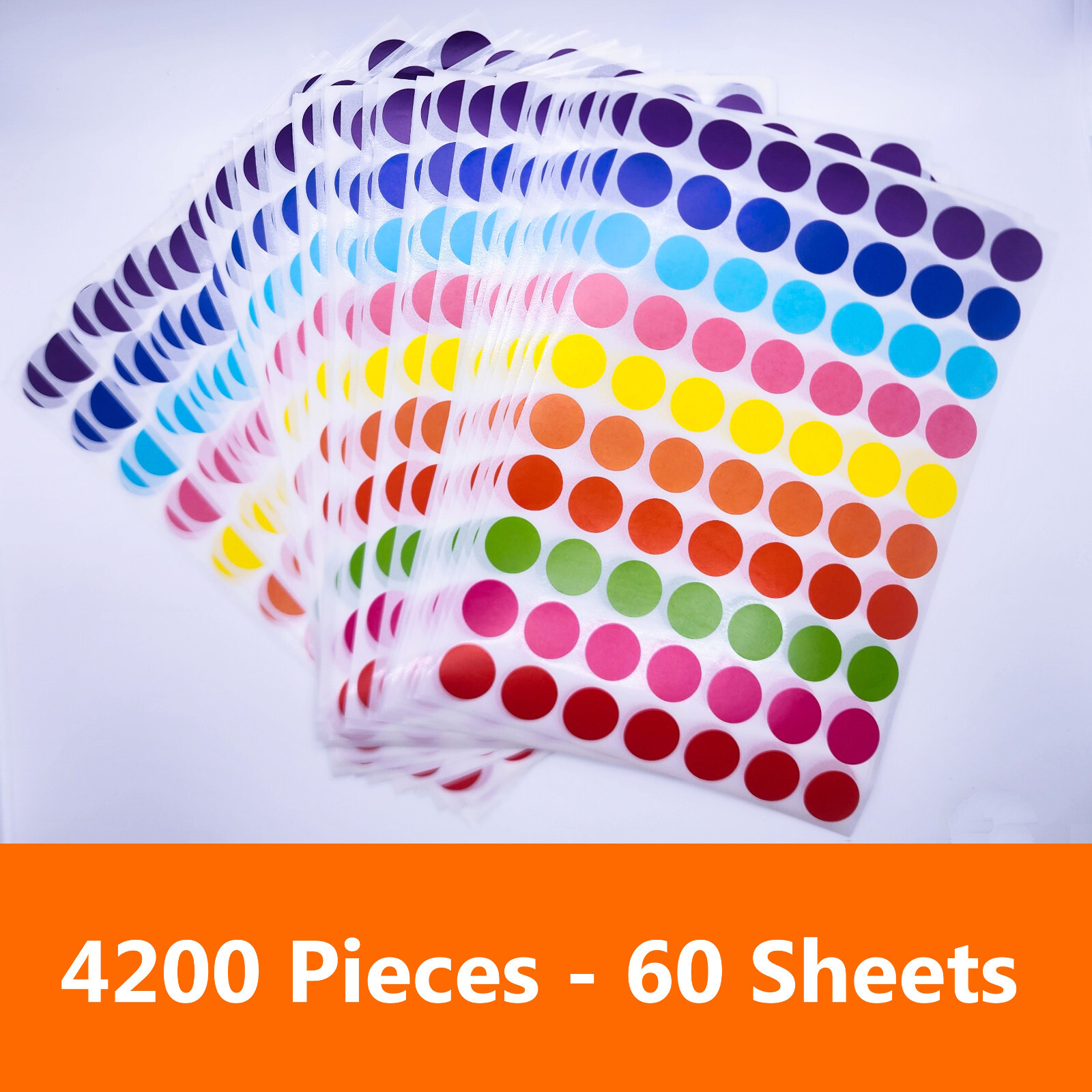 4200 PCS 3/4″ Colored Dot Stickers Round Color Coding Labels Self Adhesive Label