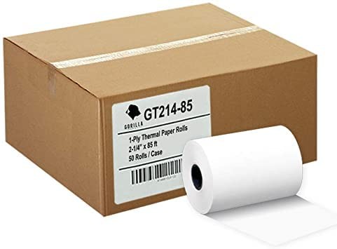 (50) Gorilla Supply 2 1/4 x 85 Thermal Paper Receipt 2 1/4″ X 85′, 50 rolls