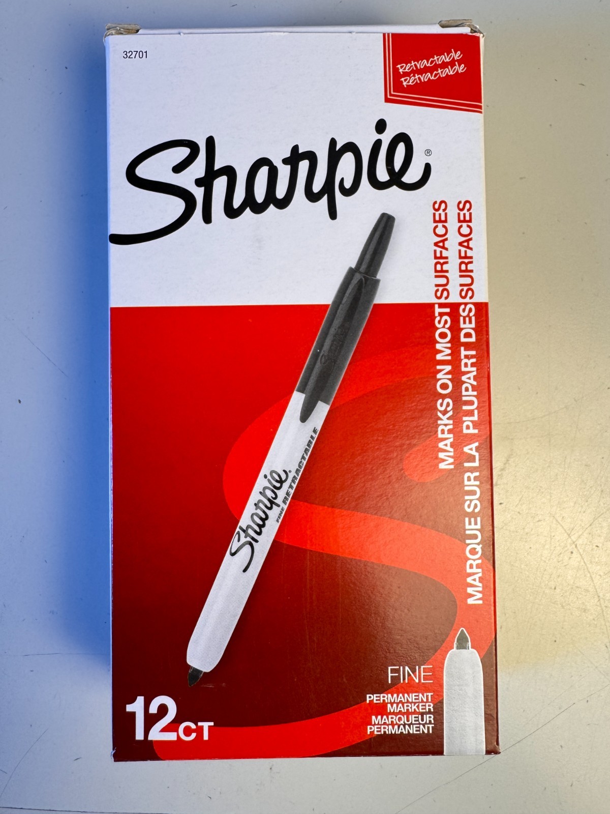 Sharpie Fine Point Permanent Marker Black Dozen 12 Ct New