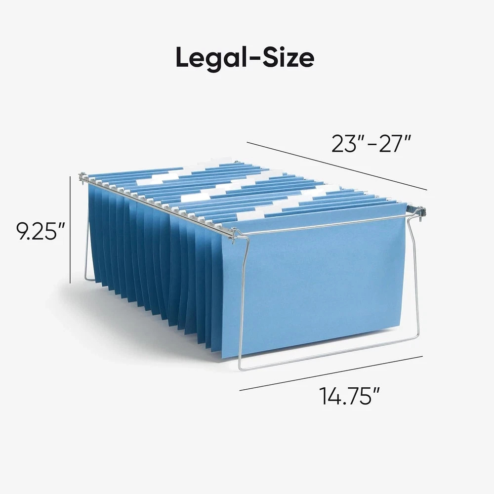 2 Pack Smead Steel Hanging File Folder Frames Legal Size Adjustable 23–27″