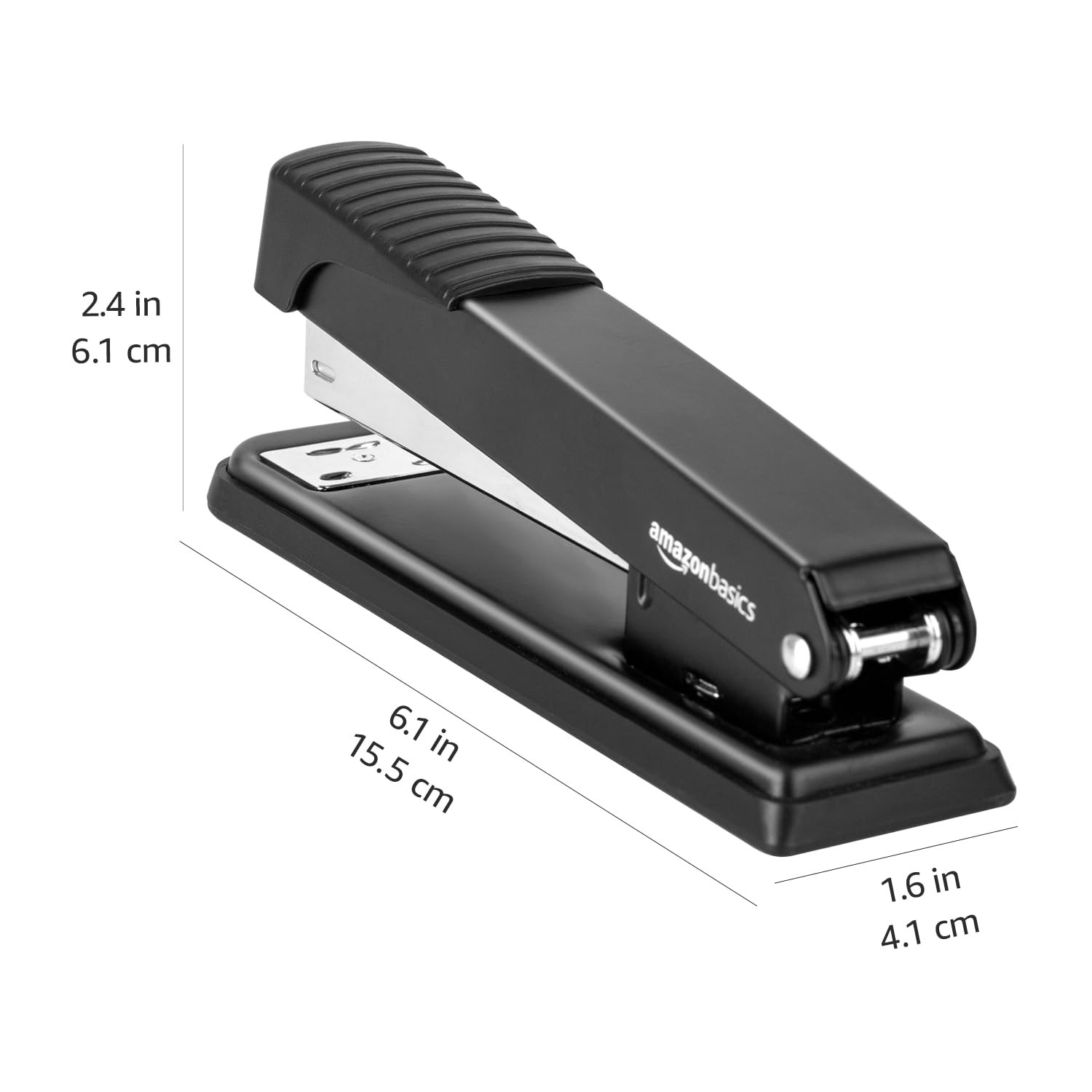 Amazon Basics Full-Strip Metal Office Desktop 3 Count (1 Pack), Black