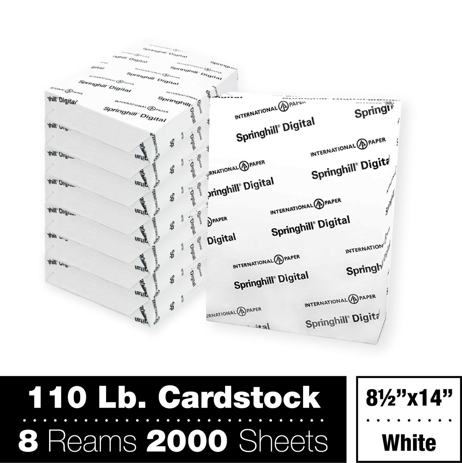 Springhill White 8.5” x 14” Cardstock Paper, 110lb, 199gsm – Premium Heavy Cards