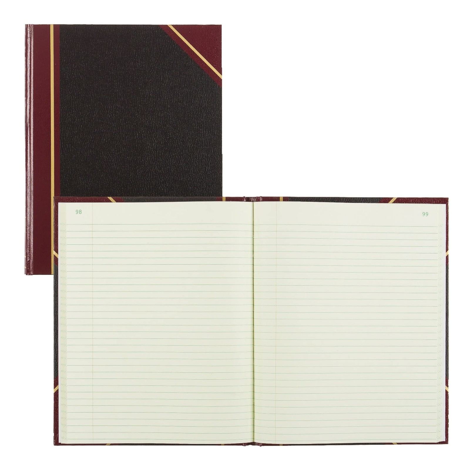 NATIONAL Brand Texhide Series Record Book, 10 x 8 inches, Black/Burgundy