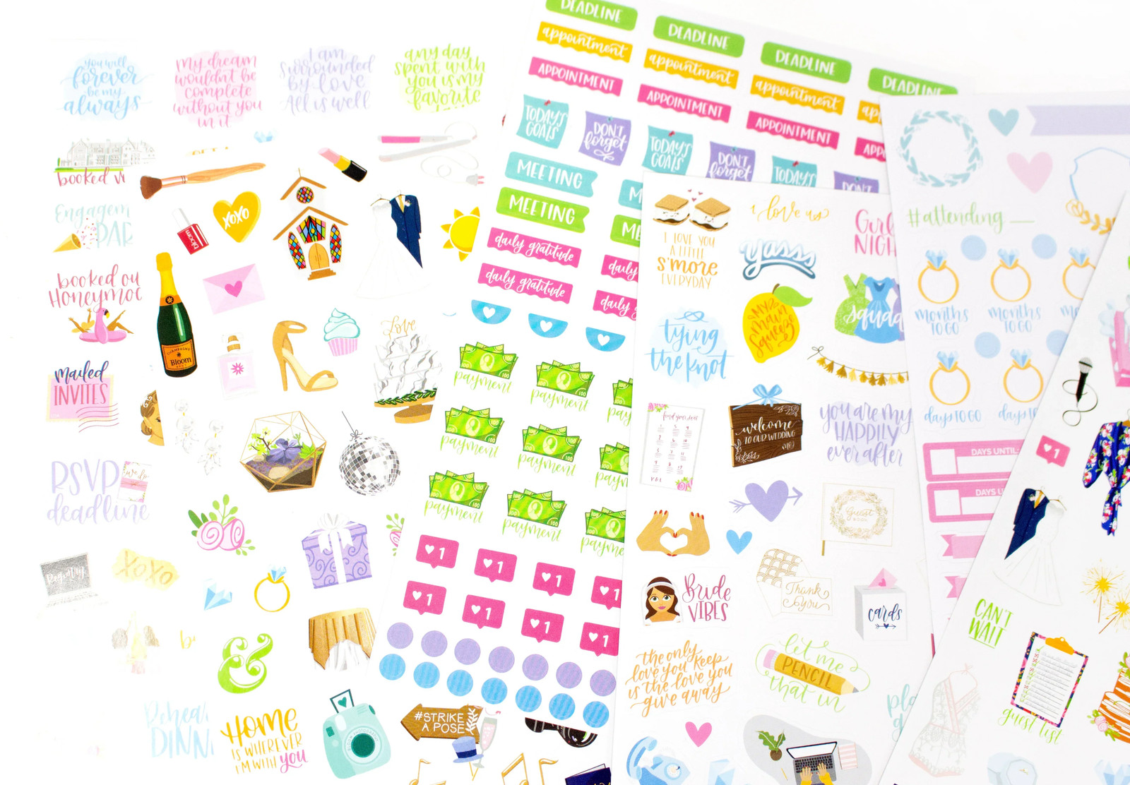 bloom daily planners Planner Sticker Pack, Wedding Planning
