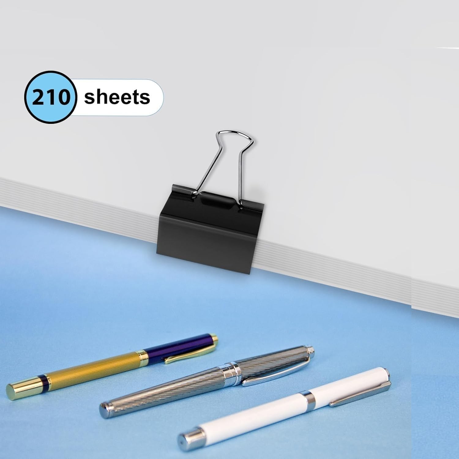 Jumbo 2-Inch Binder Clips – 144 Pcs Tempered Steel Clips for Secure Organization