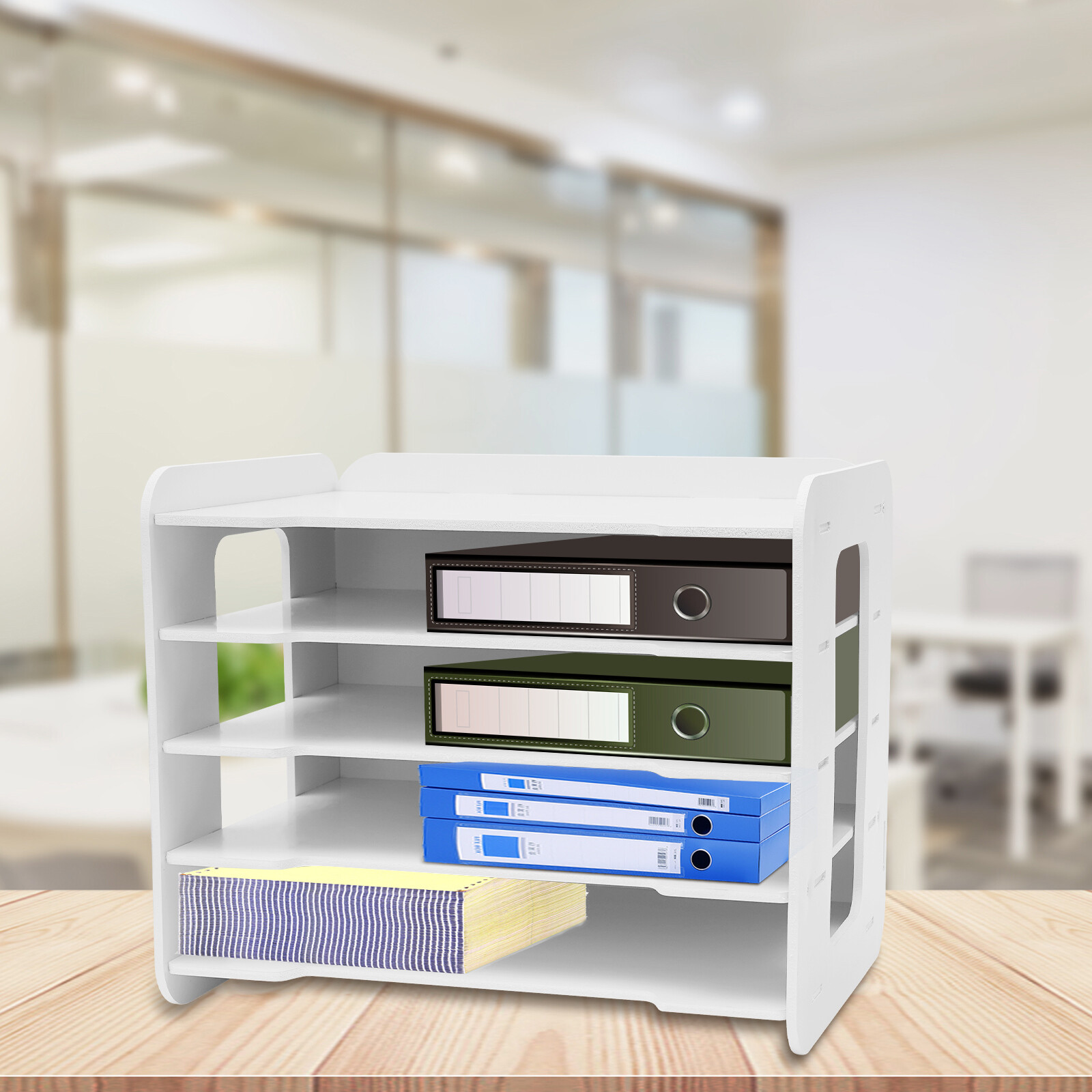 5 Tiers Stackable File Organizer Tray Desk Desktop Paper Document Tray Holder