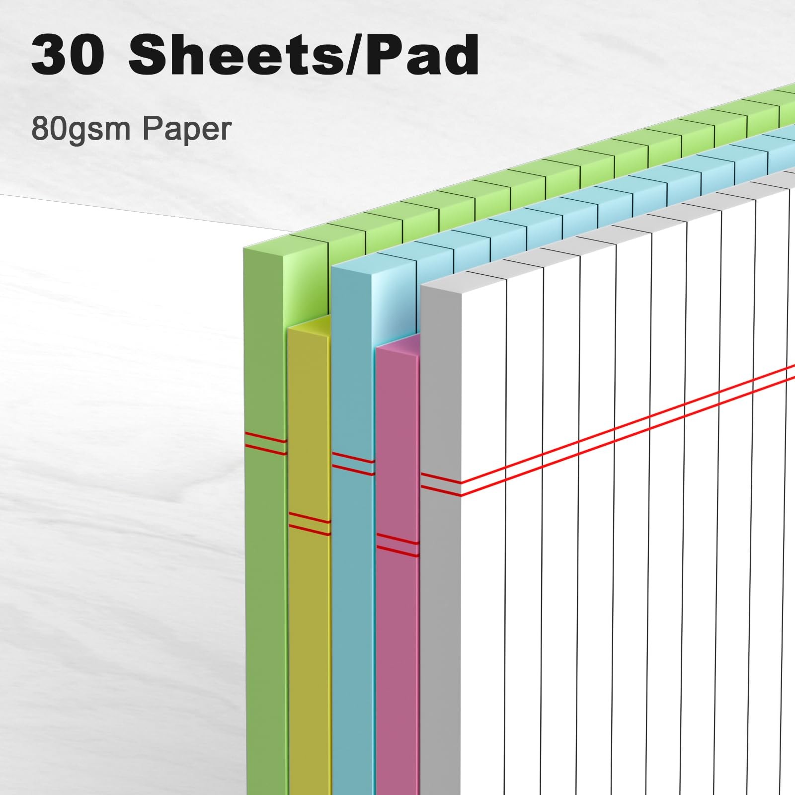 5pcs Small Note Pads 5×8 Notebook College Ruled Legal Pads Color Notepads 5 Pack