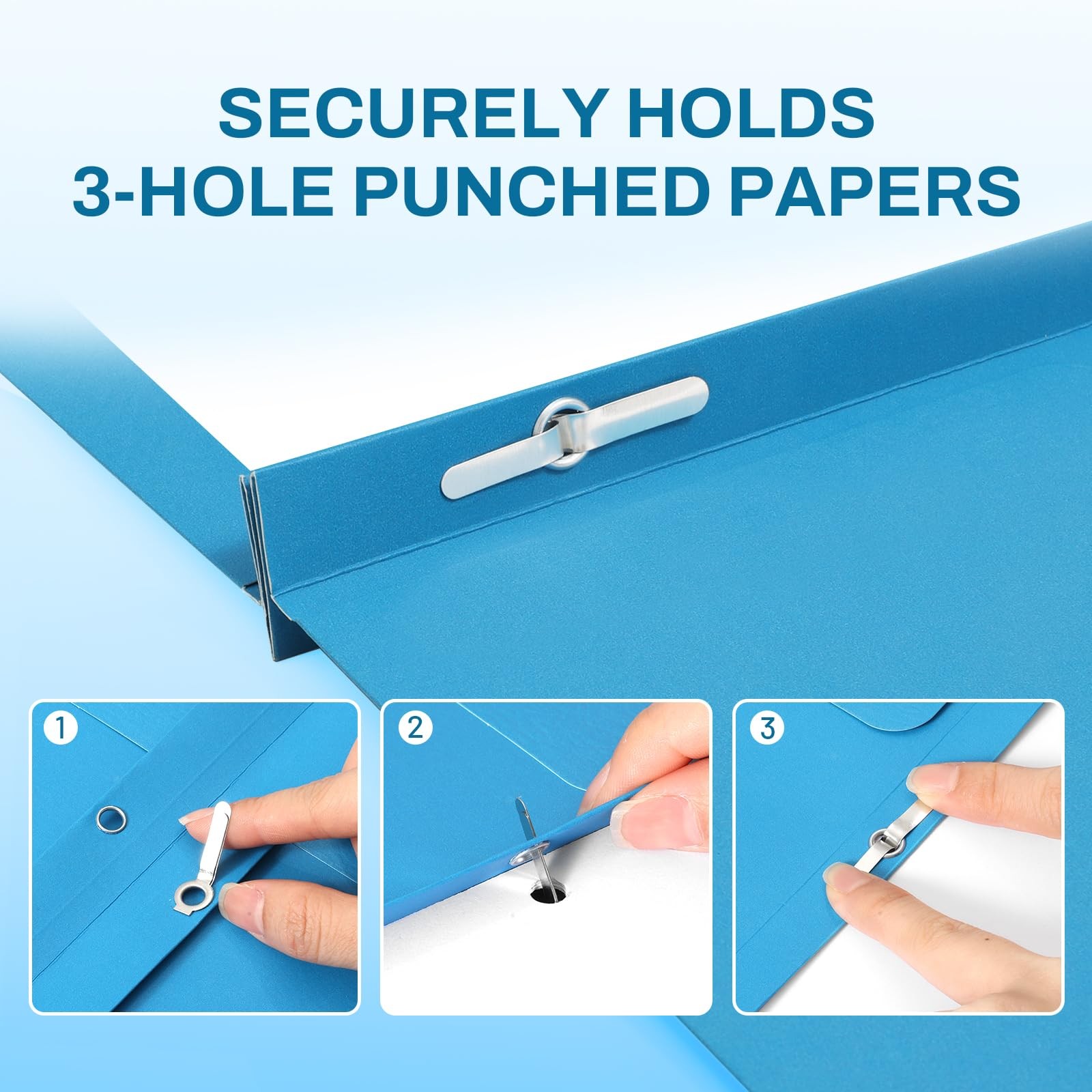 SUNEE 2 Pocket Folders with Prongs (25 Pack, Blue), Paper 2 Blue