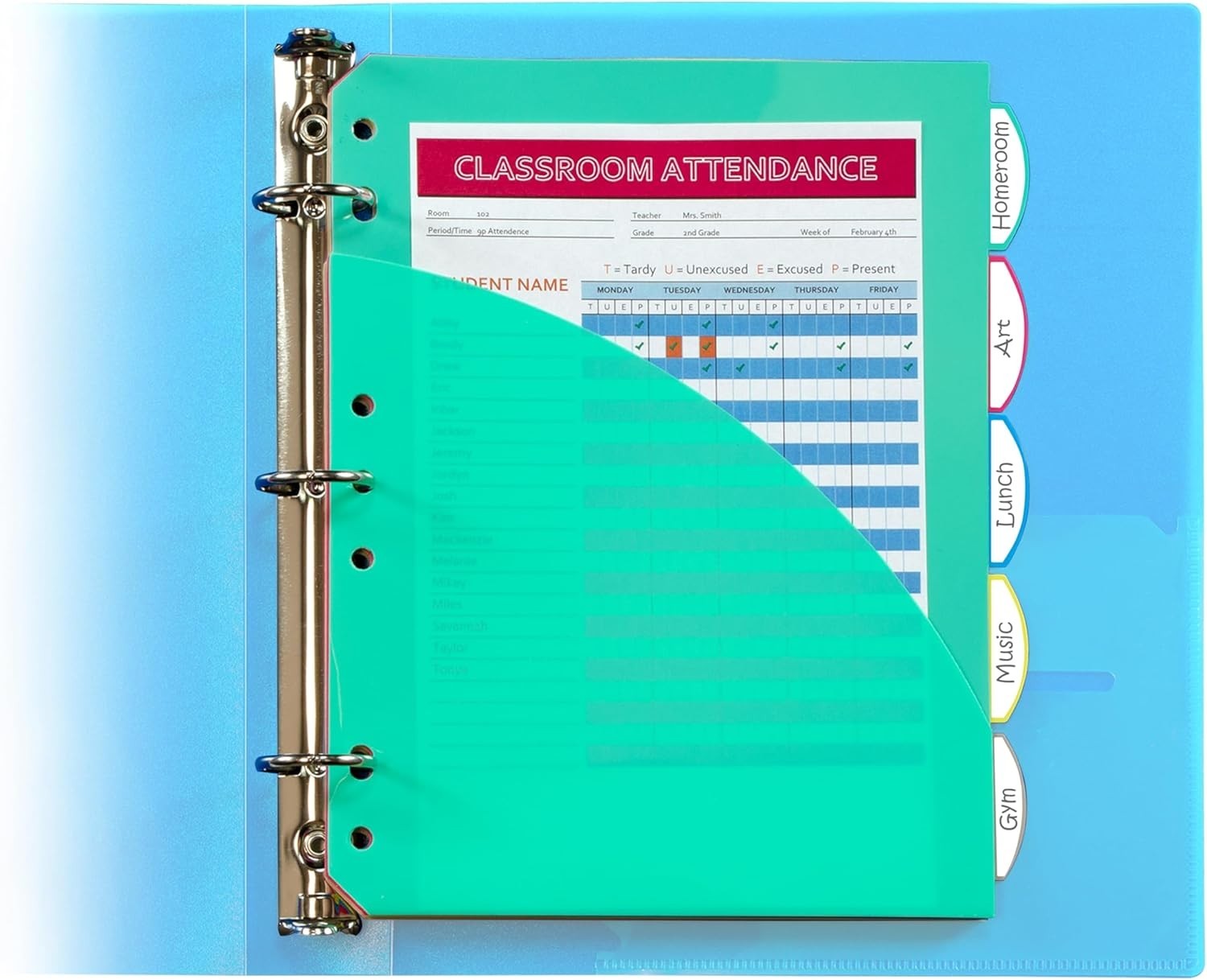 Compact Multi-Color Index Dividers with Pockets for Perfect Organization