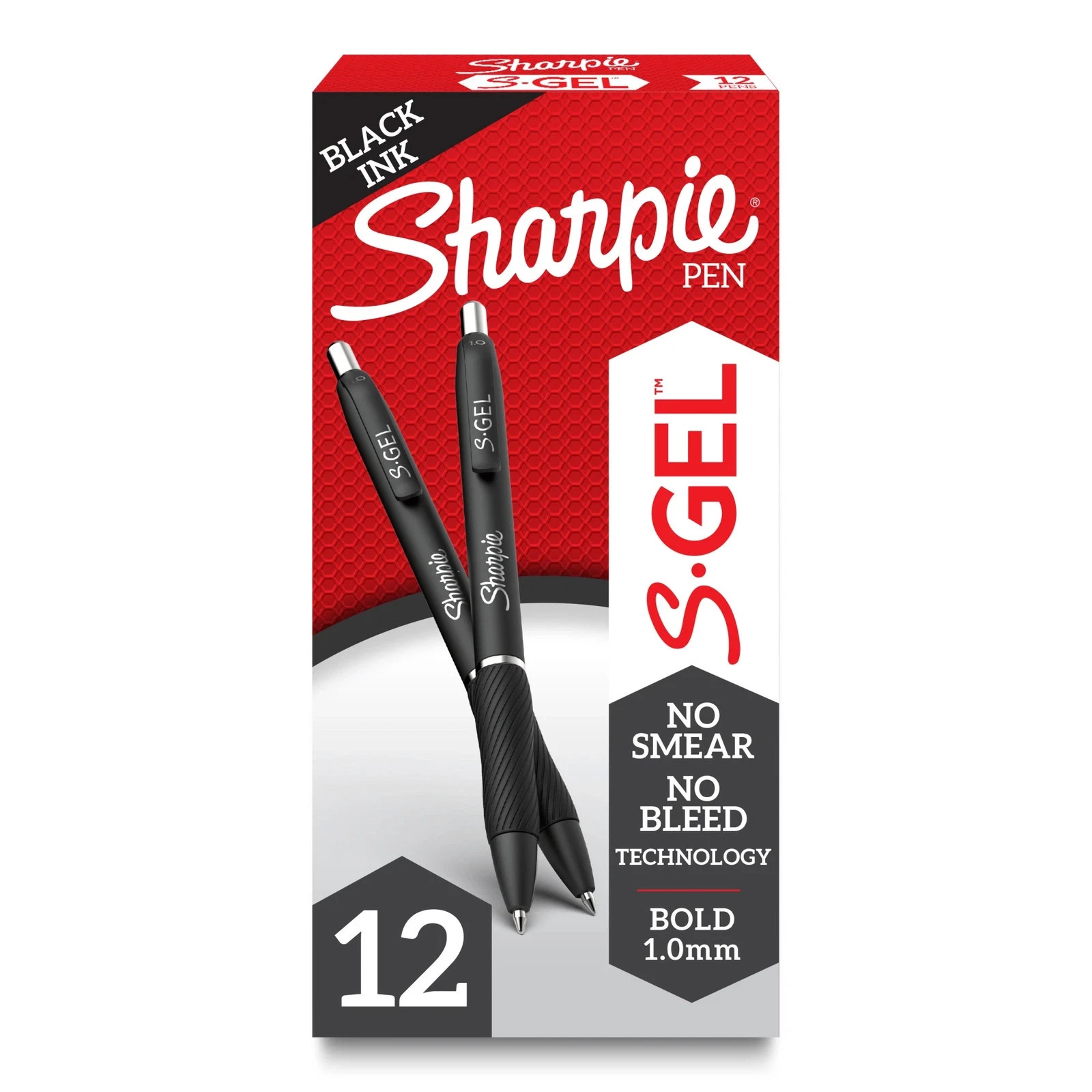 12 pack Sharpie S-Gel 1.0mm Bold Black Ink Pens