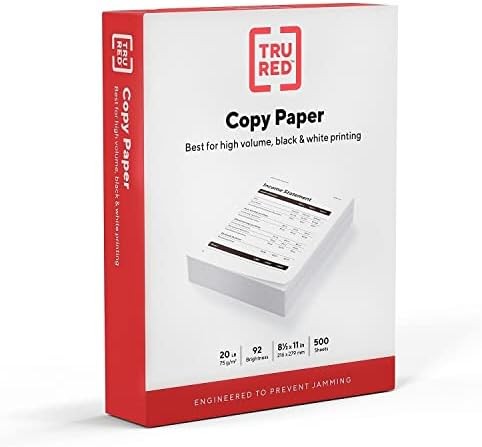 Copy Paper 8.5 x 11 Inch 20 lb 92 Brightness 500 Sheet Ream
