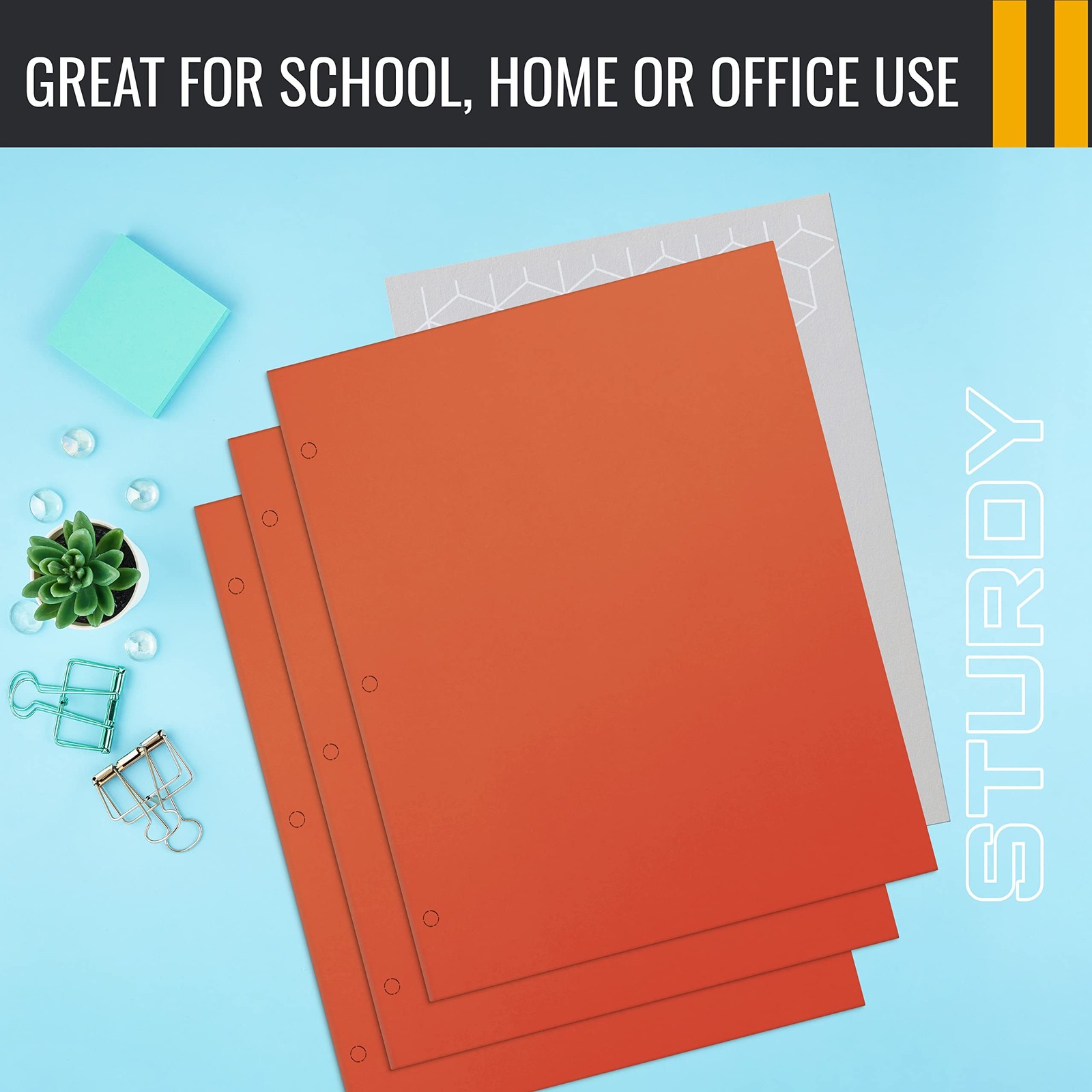 Better Office Products Two Pocket Portfolio Folders, 50-Pack, Orange, Letter …