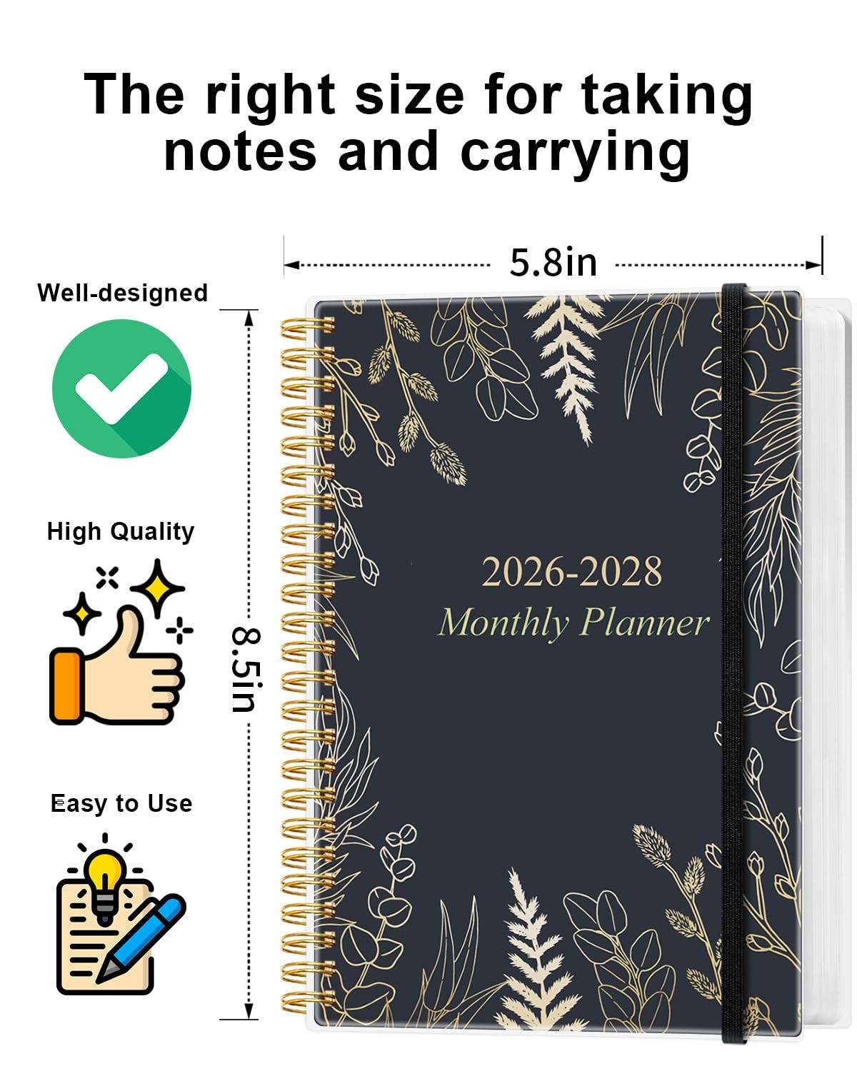 2026-2028 Monthly Planner, 3 Years Calendar from July 2026 – December 2028 wi…