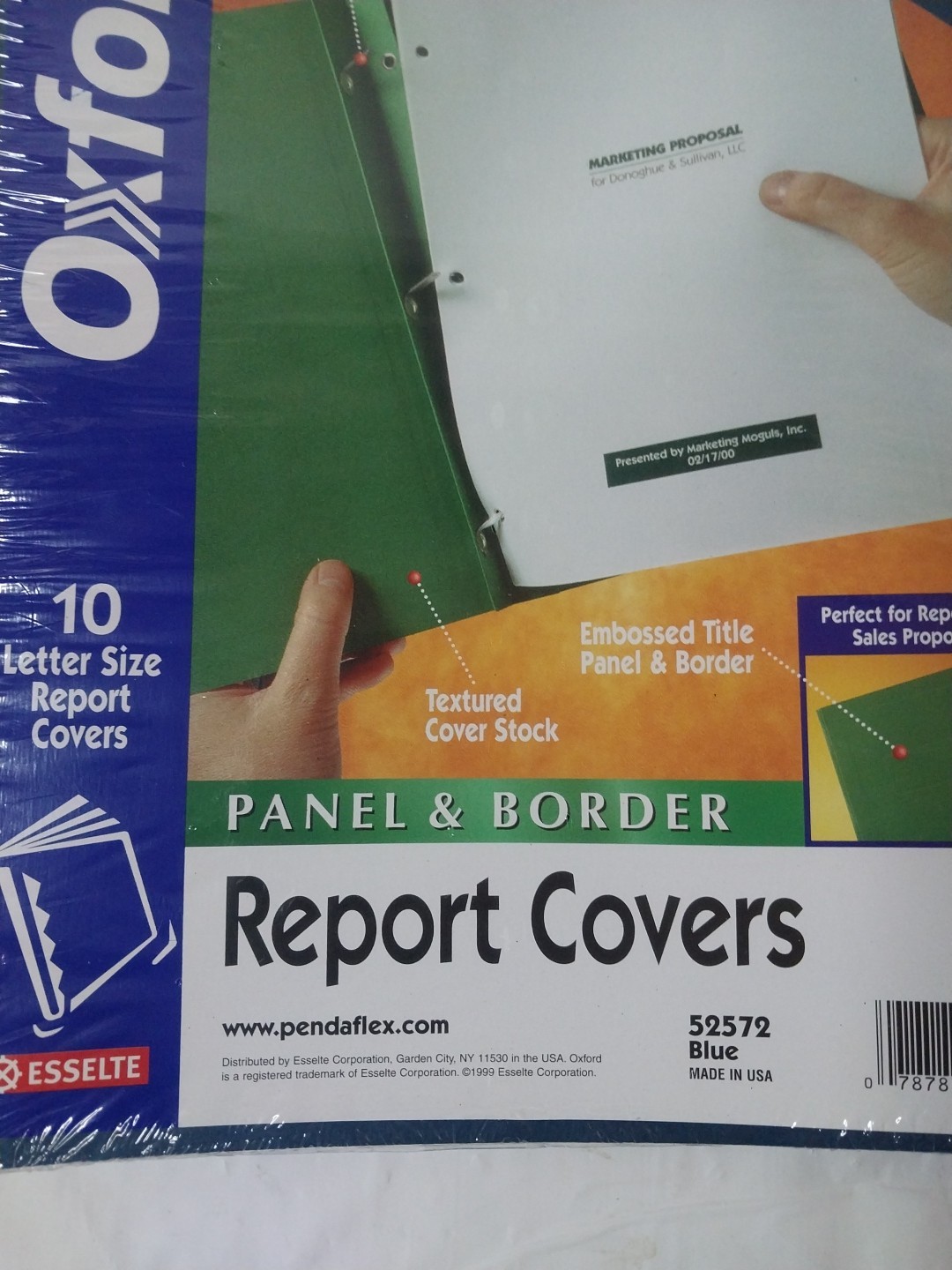 Report Covers 10 Count Oxford Blue Letter Size – Panel & Border New And Sealed