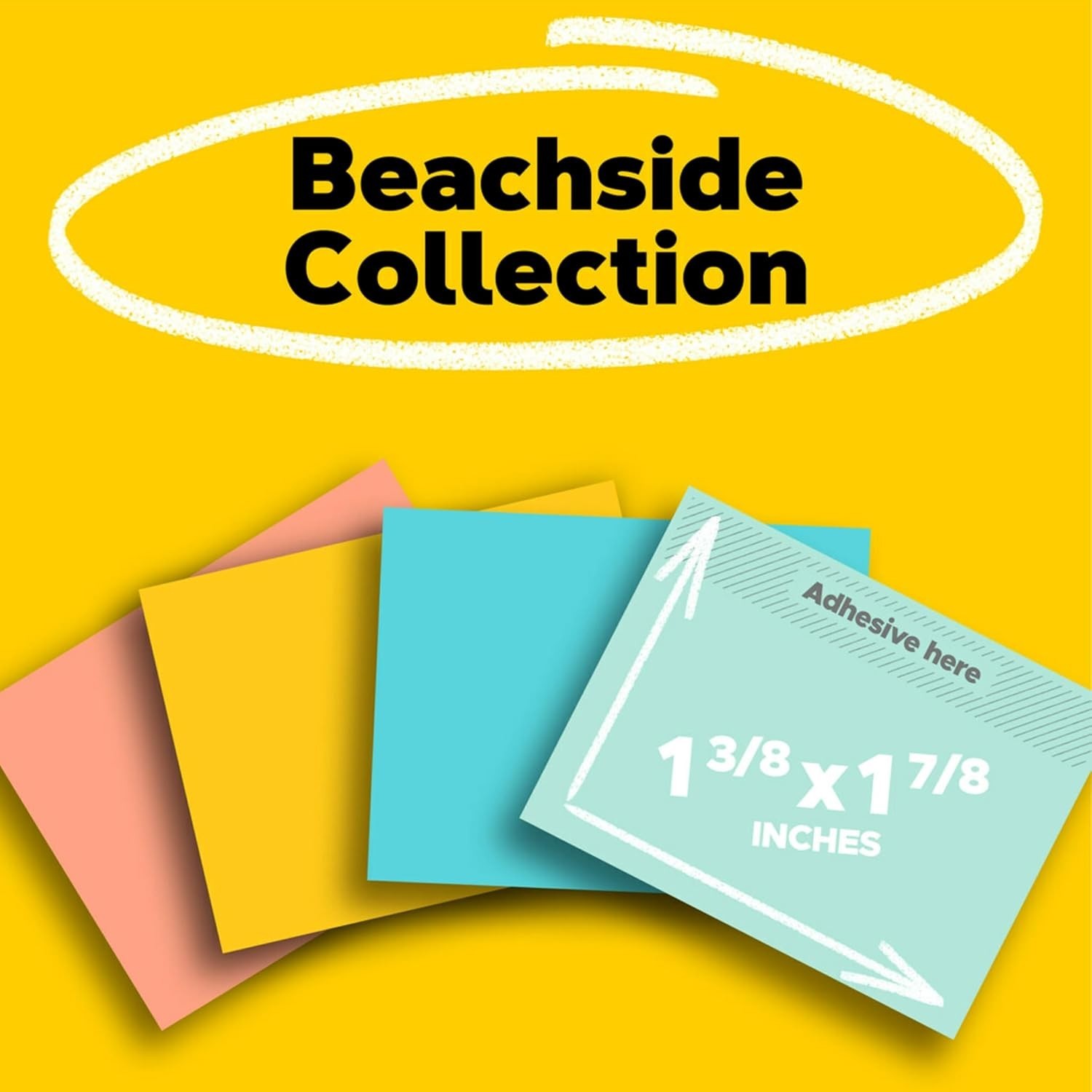 Sticky Notes Recyclable Pastel Colors 1.5×2 in 24 Pads Office Classroom