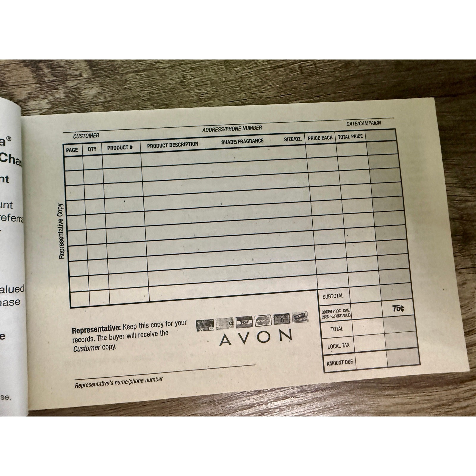 Avon Order Receipt Books “Let’s Talk Orders” 79664-9 Carbon Copy Discontinued-