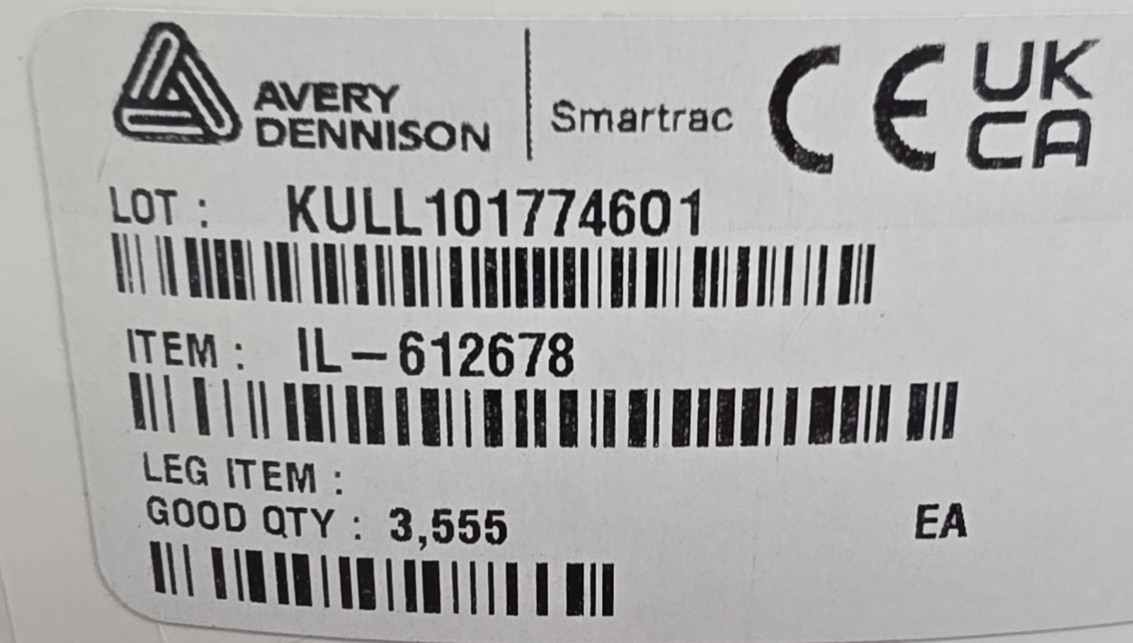 Avery Dennison Smartrac AD Movement WEL M830 RFID Labels 44.45mm 2 Rolls Of 3550