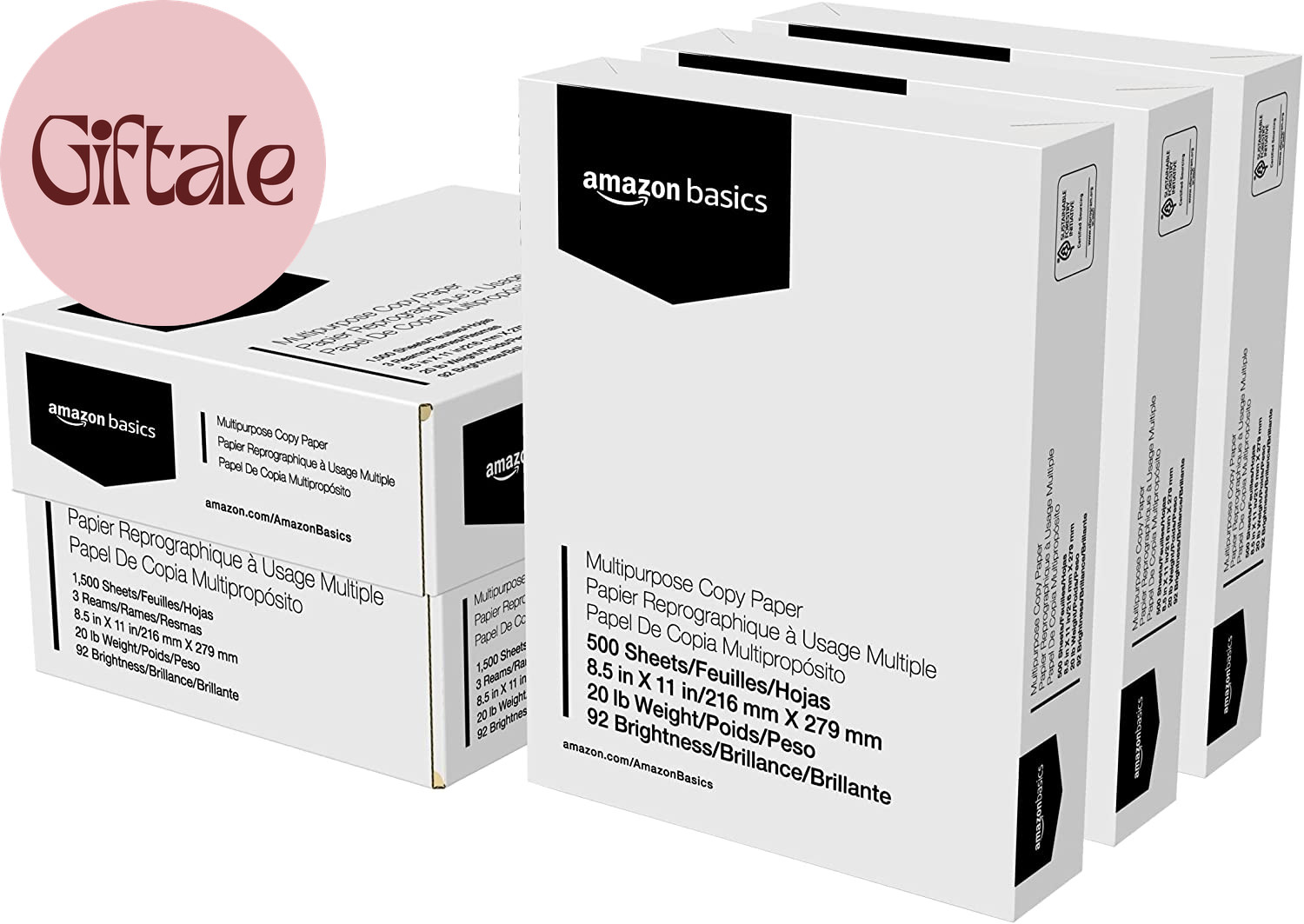Multipurpose Copy Printer Paper, 20 Lb, 8.5 X 11 Inches, 3 Reams (1,500 Sheets),