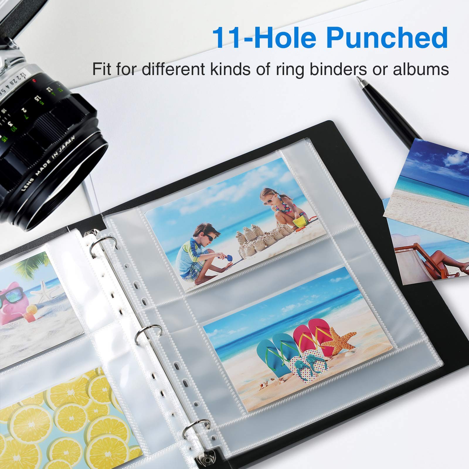 30 Pack 4×6 Photo Sleeves, Heavy Duty Photo Sleeves for 3 Ring Binder for 120…