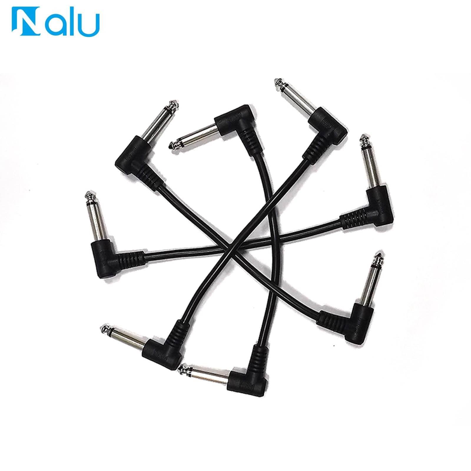 6-Pack 6-Inch Shielded 1/4″ Guitar Pedal Patch Cables for Effects Boards