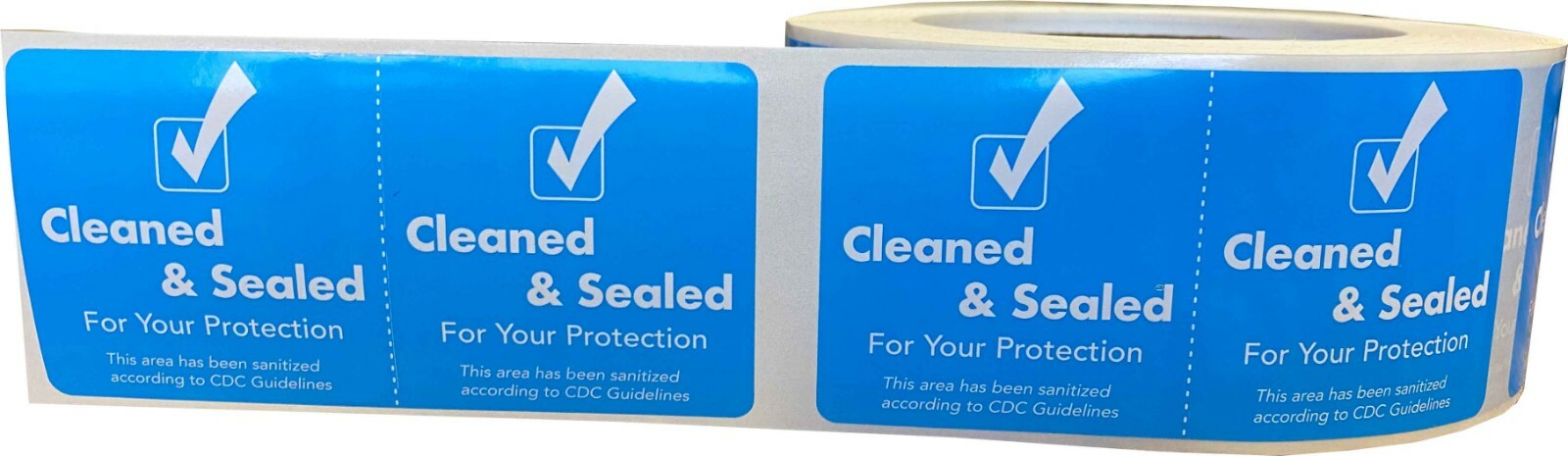 Cleaned & Sealed Tamper Seal Blue Safety Labels | 2 x 4″ inch – 500 Pack