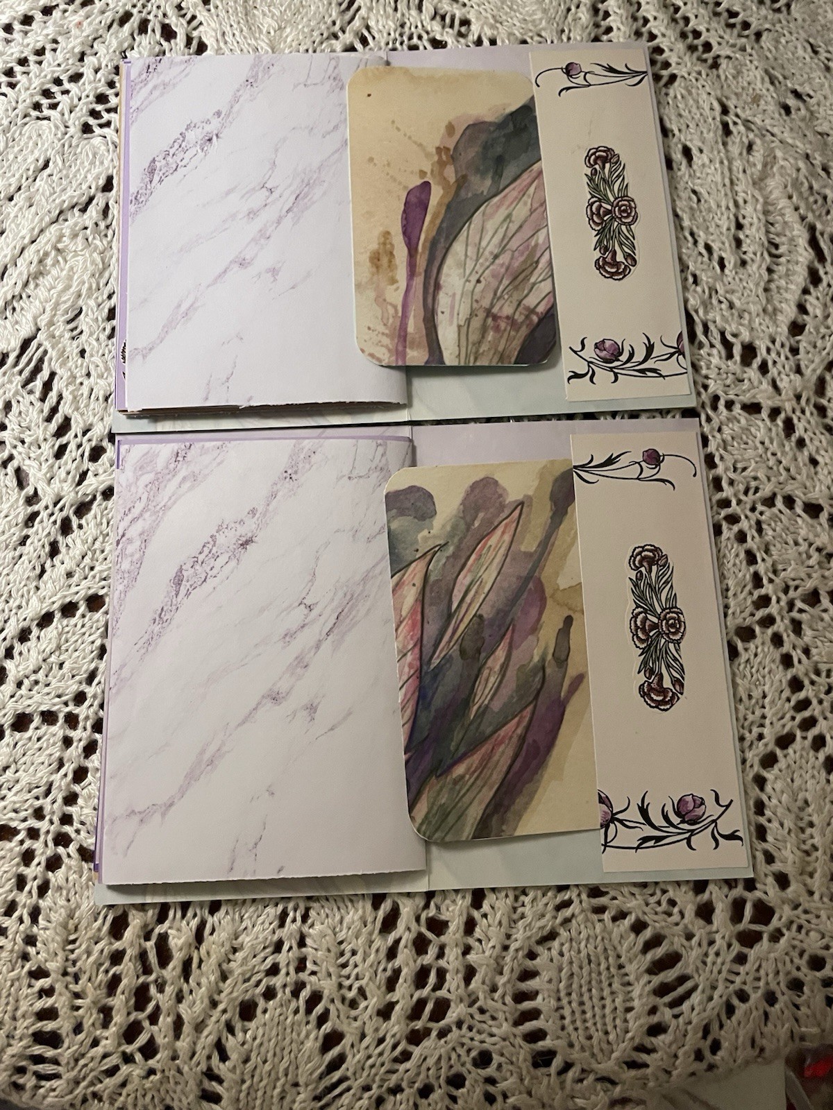 2 Junk Journal Greeting Cards Handmade 4”x6” “Live Your Dreams” Blank W/Env.
