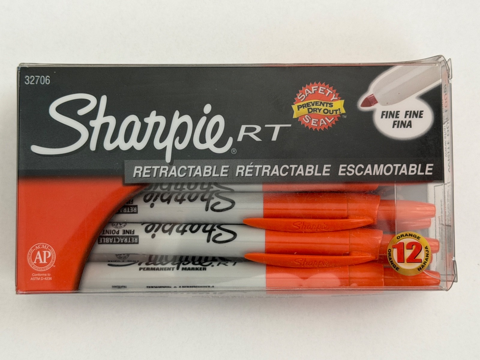 11 Rare Vintage 2004 Sanford Sharpie RT Retractable Markers ORANGE Fine Point