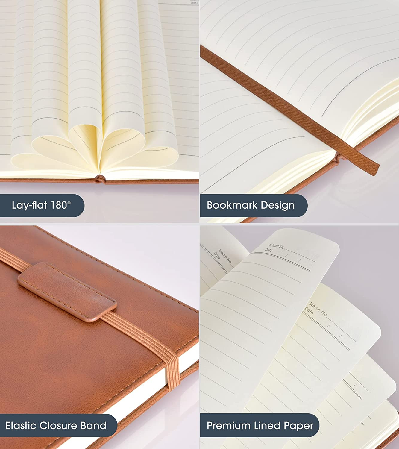 Lined Journal Notebook for Women Men,256 Pages A5 Hardcover Leather Journals for
