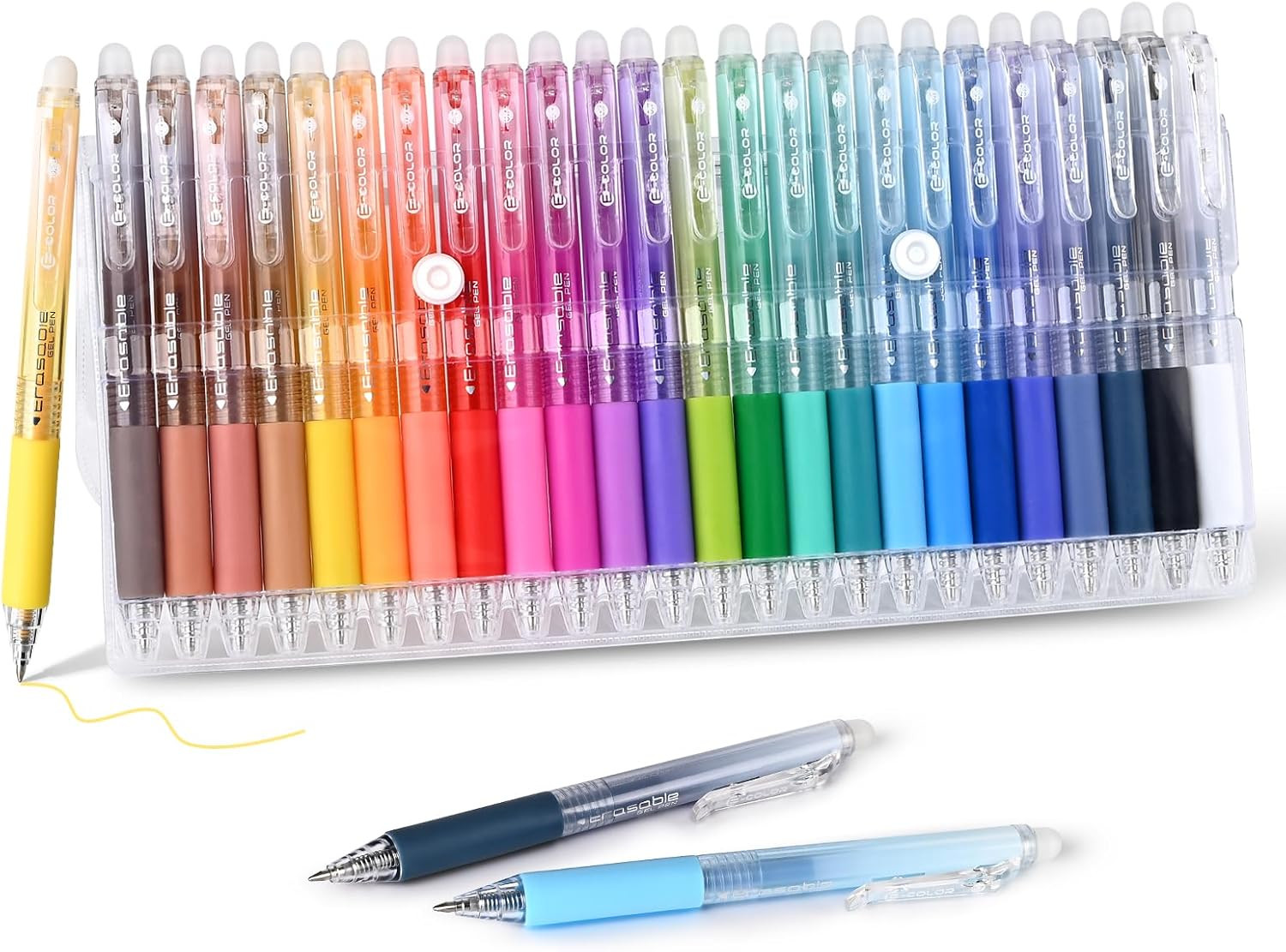 24Pcs Colored Erasable Gel Pens, Fine Point 0.7mm, Retractable Assorted Color