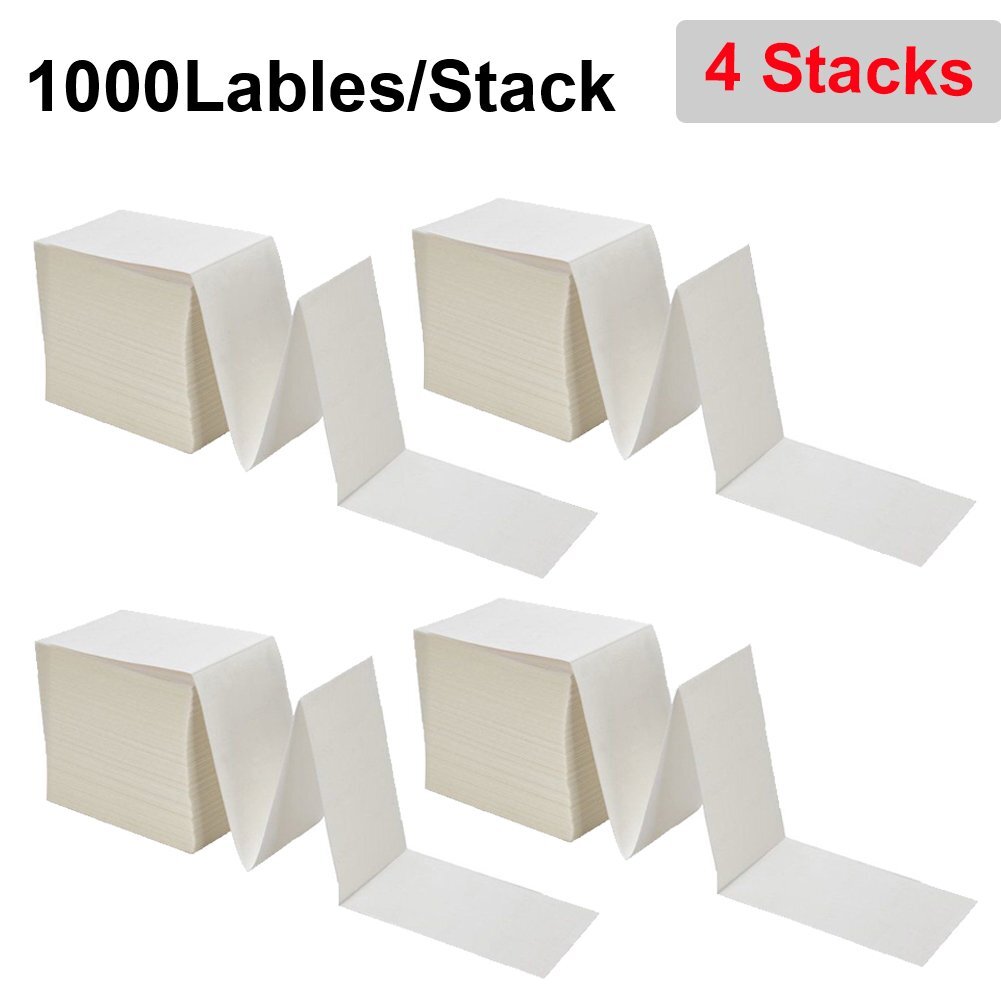 4000 Fanfold 4×6 Direct Thermal Shipping Barcode Labels for Zebra Rollo Printer