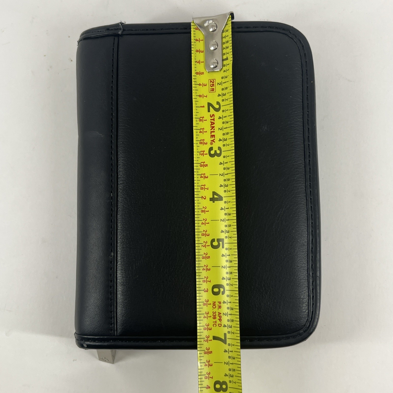 Franklin Covey Leather 6 Ringed Binder W/ Inserts Mini Pocket Sized Black Daily