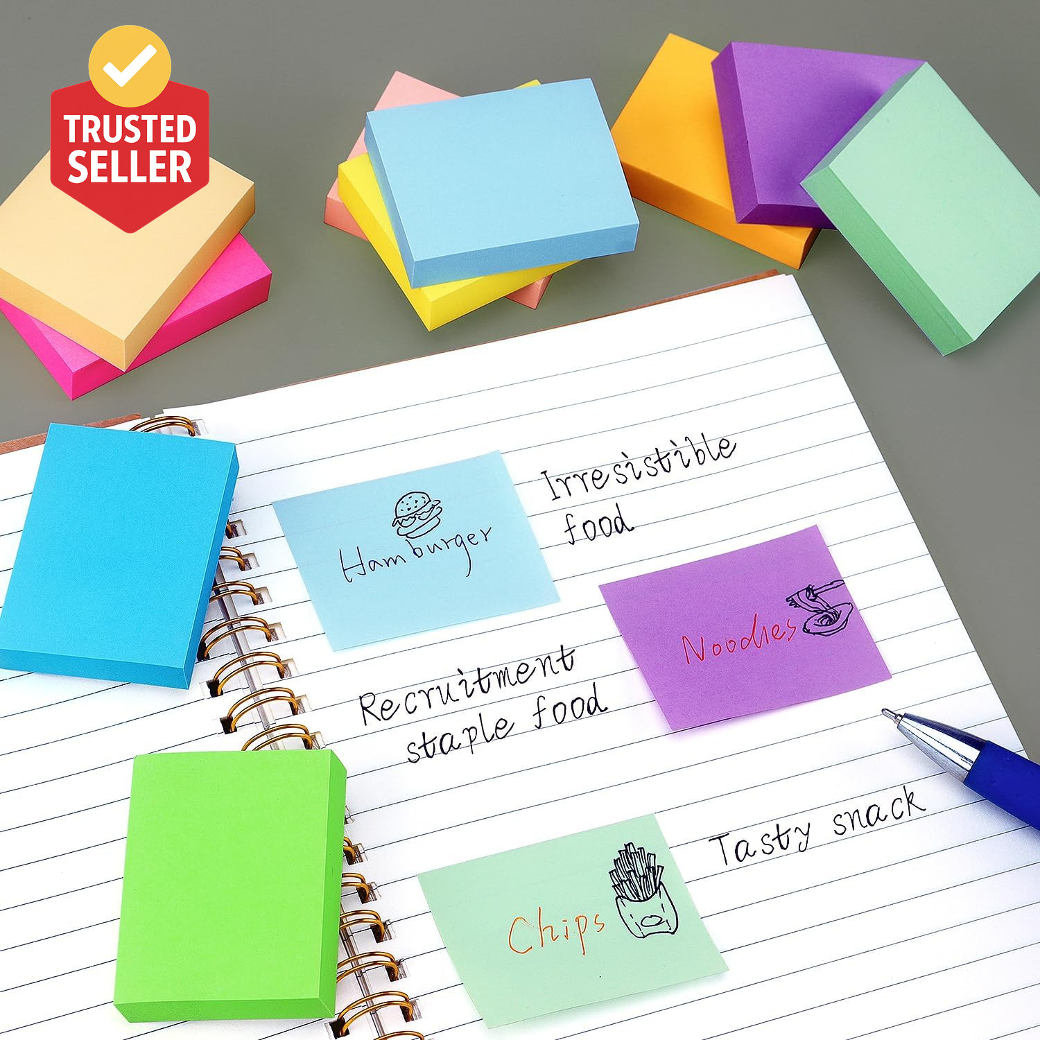 Sticky Notes 1.5X2 Self-Stick Notes 10 Bright Multi Colors Sticky Notes 20 Pads
