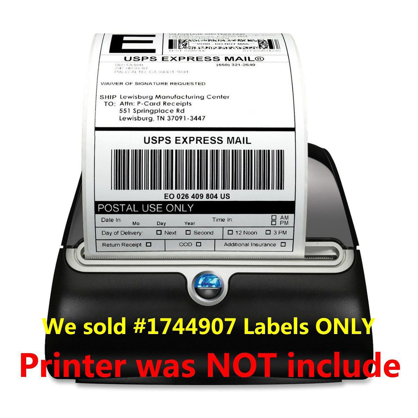 4 Rolls 220 Thermal Shipping Labels 4×6 Compatible 1744907 Dymo 4XL Label Writer